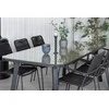 Lauko baldų komplektas Venture Design Valgomojo stalas ir foteliai 200x100 cm juodas plieno pintas rotangas