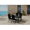 Lauko baldų komplektas Venture Design Valgomojo komplektas Giardini stalas su 4 Levanzo kėdėmis, juodas plienas