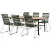 Lauko baldų komplektas Venture Design Valgomojo stalas ir kėdžių komplektas Holmbeck ir Bois 200x90x75 cm juodas žalias plieno virvė
