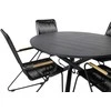 Venture Design Valgomojo stalas ir fotelio komplektas 120 cm juodas