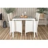 Lauko baldų komplektas Venture Design Valgomojo stalas ir fotelio komplektas 150x90 cm Balta Pilka Aintwood Rotangas