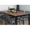 Lauko baldų komplektas Venture Design Valgomojo stalas ir kėdžių komplektas 205x90 cm Juoda Akacijos Baldai