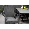 Lauko baldų komplektas Venture Design Valgomojo stalas ir kėdžių komplektas 229x310 cm Juodas Aintwood Rotangas Plienas