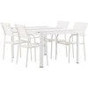 Lauko baldų komplektas Venture Design Valgomojo stalas ir fotelio komplektas 150x100 cm, baltas, iš tiko medienos, aliuminis, sukraunamas