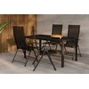 Lauko baldų komplektas Venture Design Valgomojo komplektas Giardini valgomojo stalas ir Levanzo valgomojo kėdės juodos spalvos aliuminis ir plienas