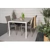 Lauko baldų komplektas Venture Design Valgomojo stalas ir fotelio komplektas 150x90 cm baltas Aintwood rotangas plienas