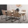 Lauko baldų komplektas Venture Design Valgomojo stalas ir kėdžių komplektas Lina 200x90 cm, smėlio spalvos ir juodos spalvos, plienas ir virvė
