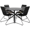 Venture Design Valgomojo stalas ir fotelio komplektas 120 cm juodas