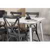Lauko baldų komplektas Venture Design Valgomojo stalas ir valgomojo kėdžių komplektas Lina ir Tablas 200x90 cm smėlio spalvos ir juodos spalvos aliuminis