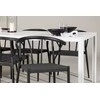 Lauko baldų komplektas Venture Design Valgomojo komplektas Break valgomojo stalas ir Stina kėdės 205x75 cm baltas juodas aliuminio pintas medienos imitacija