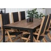 Lauko baldų komplektas Venture Design Valgomojo stalas ir sulankstomų kėdžių komplektas 205x90 cm, juoda akacijos virvė