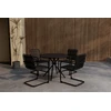 Lauko baldų komplektas Venture Design Valgomojo komplektas Chios 90 cm juodas