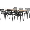 Lauko baldų komplektas Venture Design Valgomojo stalo ir kėdžių komplektas Holmbeck ir Peking 200x90x75 cm juodas plienas ir aliuminis