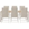Lauko baldų komplektas Venture Design Valgomojo komplektas Break stalas su 6 Levanzo kėdėmis 205x90 cm, smėlio spalvos plienas
