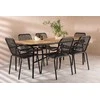 Lauko baldų komplektas Venture Design Valgomojo stalo ir kėdžių komplektas Holmbeck ir Peking 200x90x75 cm juodas plienas ir aliuminis