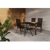 Lauko baldų komplektas Venture Design Valgomojo komplektas Giardini valgomojo stalas ir Levanzo valgomojo kėdės juodos spalvos aliuminis ir plienas
