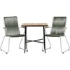 Venture Design Valgomojo komplektas Holmbeck kavos staliukas ir Bois valgomojo kėdė 74x70x55 cm juoda žalia plieninė virvė