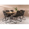 Lauko baldų komplektas Venture Design Valgomojo komplektas Holmbeck valgomojo stalas ir Bois valgomojo kėdės 200x90x75 cm juoda