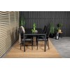 Lauko baldų komplektas Venture Design Valgomojo stalas ir fotelio komplektas 205x90 cm, juodas, Aintwood, rotangas, plienas