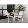 Lauko baldų komplektas Venture Design Valgomojo komplektas Break Santorini 90x90 cm Baltas Aliuminis Sulankstomas
