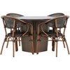 Lauko baldų komplektas Venture Design Valgomojo komplektas Santa Fe valgomojo stalas Vila Real Café kėdė 120 cm Ruda Juoda Aliuminis