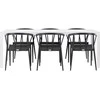 Lauko baldų komplektas Venture Design Valgomojo komplektas Break valgomojo stalas ir Stina kėdės 205x75 cm baltas juodas aliuminio pintas medienos imitacija