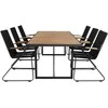 Lauko baldų komplektas Venture Design Valgomojo stalas ir fotelio komplektas 200x100 cm, juodas plienas, akacija