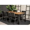 Lauko baldų komplektas Venture Design Valgomojo stalas ir kėdžių komplektas 200x100 cm Juoda Akacija
