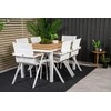 Lauko baldų komplektas Venture Design Valgomojo stalas ir fotelio komplektas 160x240x90 cm, baltas tekas, lauko baldai