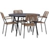Lauko baldų komplektas Venture Design Valgomojo komplektas Break apvalus valgomojo stalas 120 cm juodas