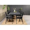 Lauko baldų komplektas Venture Design Valgomojo stalas ir fotelio komplektas Marbella Parma 160x240x100x75 cm Juodas