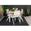 Lauko baldų komplektas Venture Design Valgomojo stalas ir fotelio komplektas 160x240x90 cm, baltas tekas, lauko baldai