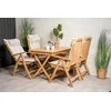 Lauko baldų komplektas Venture Design Valgomojo stalas ir sulankstomos kėdės rinkinys 120x70x75 cm Tikas