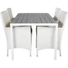 Lauko baldų komplektas Venture Design Valgomojo stalas ir fotelio komplektas 150x90 cm Balta Pilka Aintwood Rotangas
