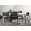 Lauko baldų komplektas Venture Design Valgomojo stalas ir sulankstomos kėdės rinkinys 200x90 cm, smėlio spalvos, plienas