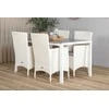 Lauko baldų komplektas Venture Design Valgomojo stalas ir fotelio komplektas 150x90 cm Balta Pilka Aintwood Rotangas