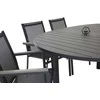 Lauko baldų komplektas Venture Design Valgomojo komplektas Marbella valgomojo stalas ir Parma fotelis 140x74 cm juodas