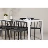 Lauko baldų komplektas Venture Design Valgomojo komplektas Break valgomojo stalas ir Stina kėdės 205x75 cm baltas juodas aliuminio pintas medienos imitacija
