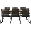 Lauko baldų komplektas Venture Design Valgomojo komplektas Holmbeck valgomojo stalas ir Bois valgomojo kėdės 200x90x75 cm juoda