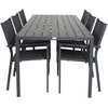 Lauko baldų komplektas Venture Design Valgomojo stalas ir fotelio komplektas 205x90 cm Juodas Aintwood