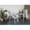 Lauko baldų komplektas Venture Design Valgomojo komplektas Parma kavinės stalas ir Copacabana atlošiama kėdė 90x90 cm balta Aintwood Textilene