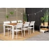 Lauko baldų komplektas Venture Design Valgomojo stalas ir fotelio komplektas 200x100 cm, baltos akacijos, sukraunamas