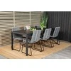 Lauko baldų komplektas Venture Design Valgomojo stalas ir kėdžių komplektas 205x90 cm Juodas Aintwood plienas