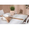 Lauko baldų komplektas Venture Design Valgomojo stalas ir fotelio komplektas 150x100 cm, baltas, iš tiko medienos, aliuminis, sukraunamas
