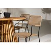 Lauko baldų komplektas Venture Design Valgomojo komplektas Lumpur stalas ir Lindos fotelis 110x75 cm juoda ruda akacijos mediena