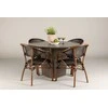 Lauko baldų komplektas Venture Design Valgomojo komplektas Santa Fe valgomojo stalas Vila Real Café kėdė 120 cm Ruda Juoda Aliuminis