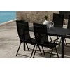 Lauko baldų komplektas Venture Design Valgomojo komplektas Giardini stalas su 4 Levanzo kėdėmis, juodas plienas