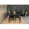 Lauko baldų komplektas Venture Design Valgomojo stalas ir fotelio komplektas 205x90 cm Juodas Aintwood