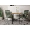 Venture Design Valgomojo komplektas Holmbeck kavos staliukas ir Bois valgomojo kėdė 74x70x55 cm juoda žalia plieninė virvė
