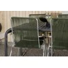Lauko baldų komplektas Venture Design Valgomojo stalas ir kėdžių komplektas Borneo 200x100x75 cm juodas aliuminis stačiakampis žalia virvė plienas